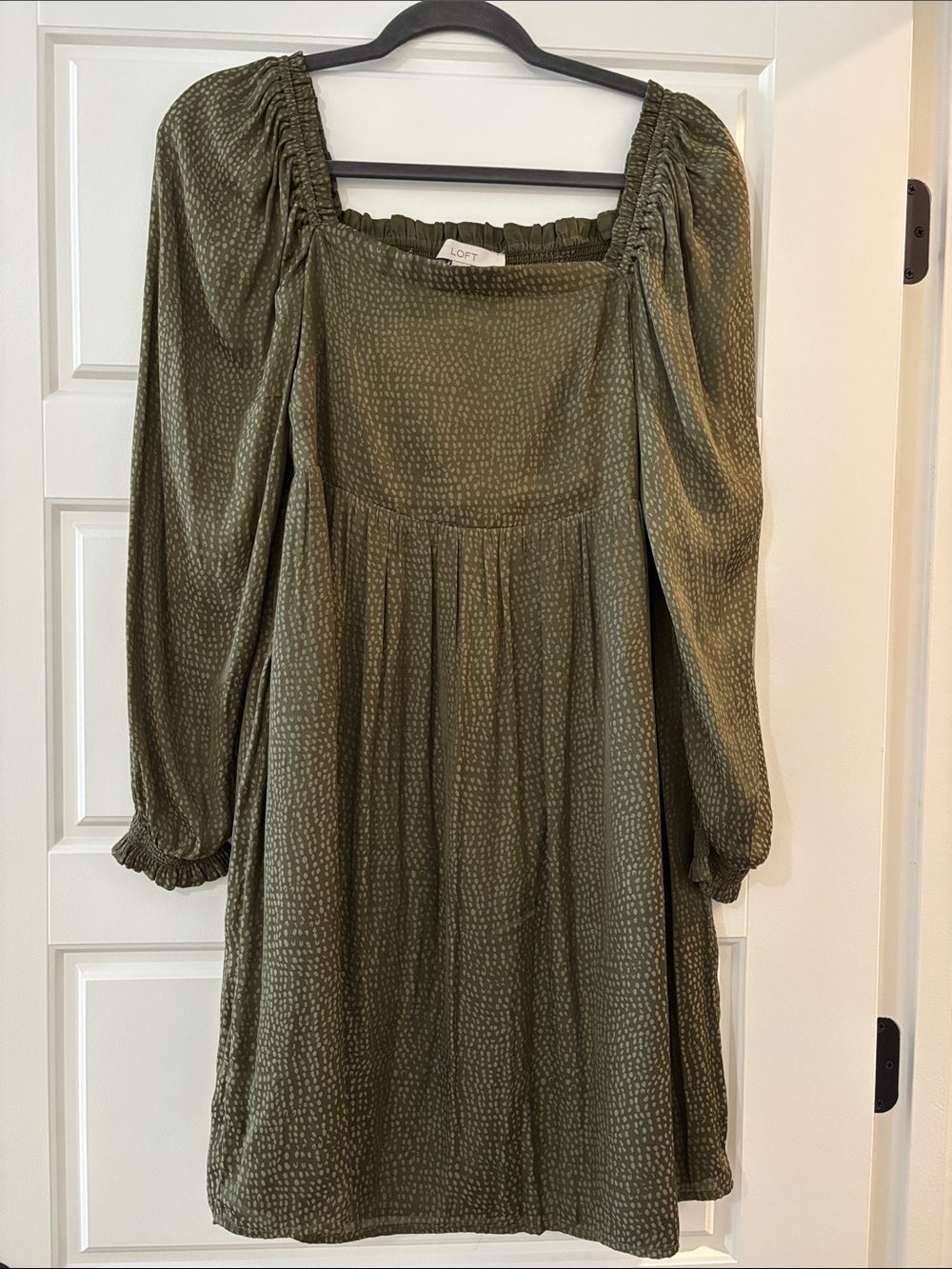LOFT Olive Green Long Sleeve Dress